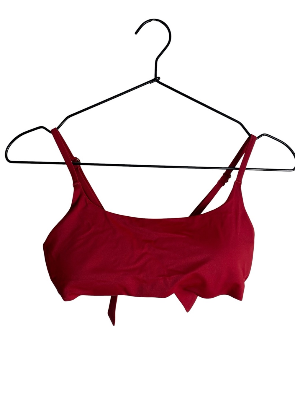 Quince Scoop Neck Bikini Top Tie Back Sporty Bralette Swim Top